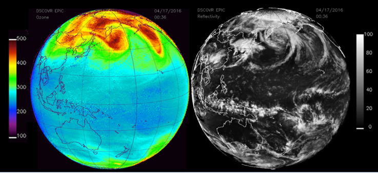 EPIC retrieved ozone and LER map