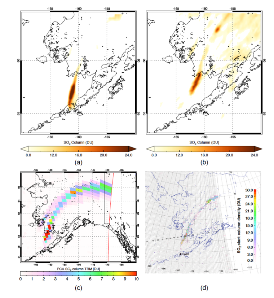 Satellite SO2 maps for the March 2016 eruption of Pavlof volcano